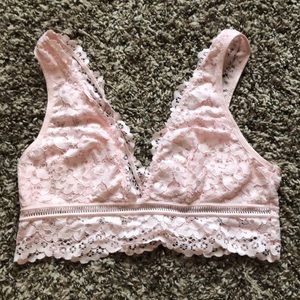 Light pink lace bralette